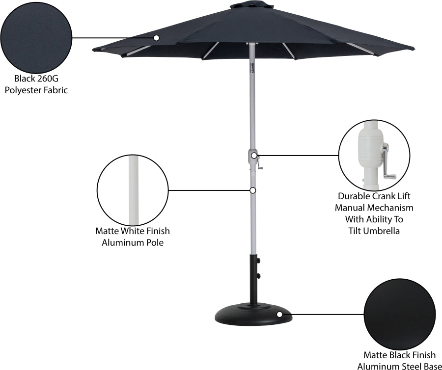 Fiji Water Resistant Fabric And Aluminum Patio Umbrella With Base Set