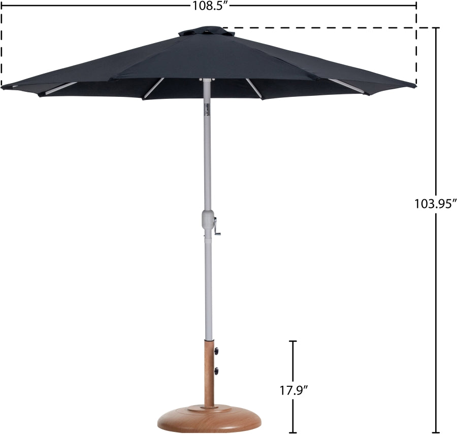 Fiji Water Resistant Fabric And Aluminum Patio Umbrella With Base Set