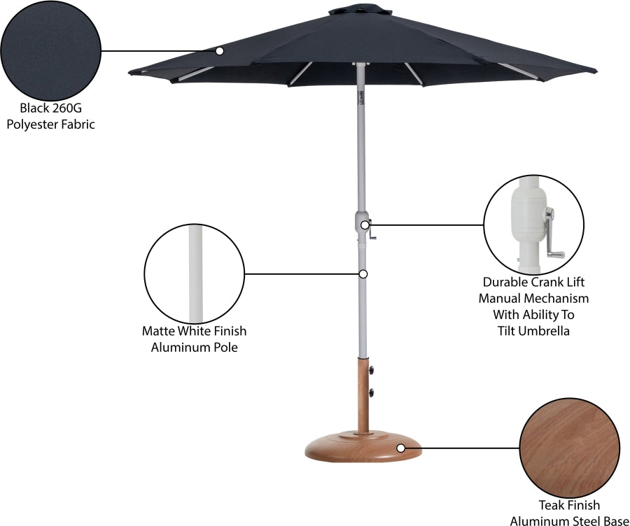 Fiji Water Resistant Fabric And Aluminum Patio Umbrella With Base Set
