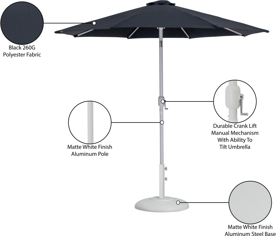 Fiji Water Resistant Fabric And Aluminum Patio Umbrella With Base Set