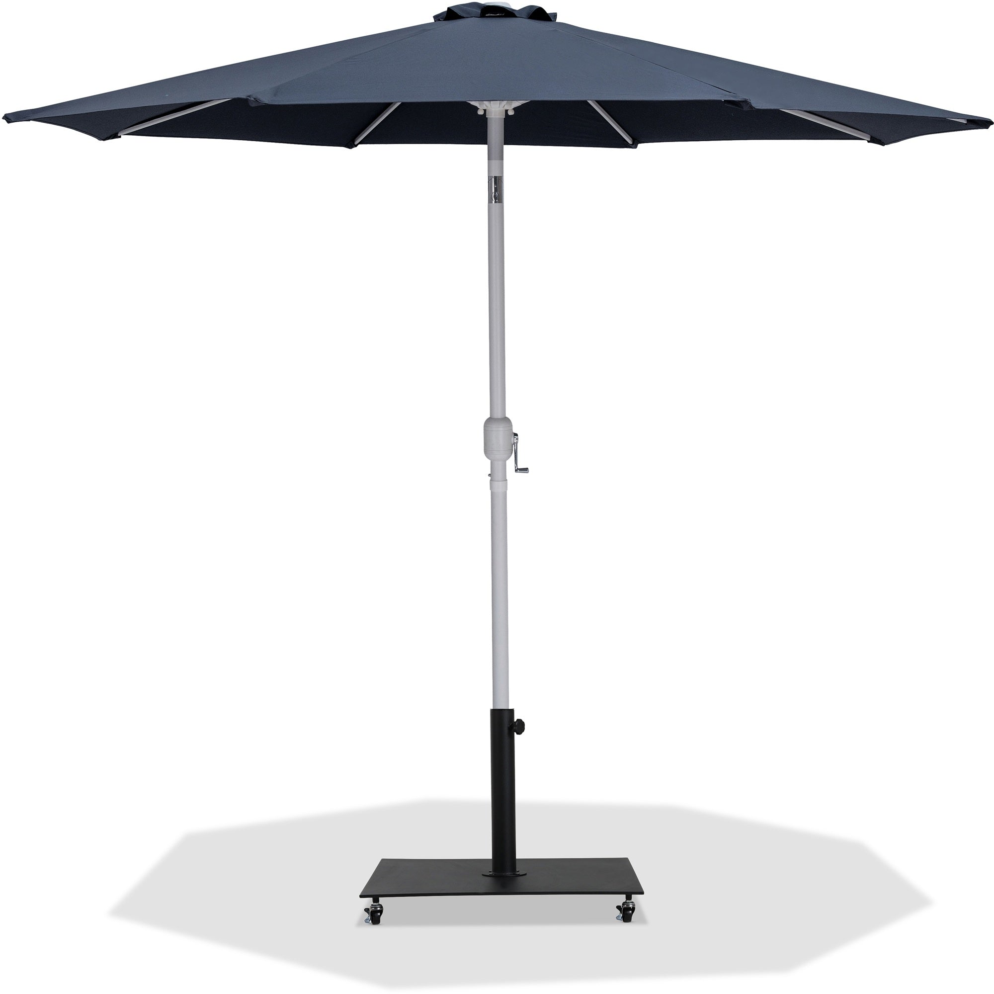 Fiji Water Resistant Fabric And Aluminum Patio Umbrella With Base Set