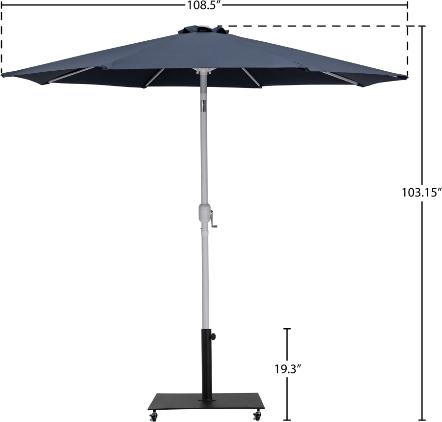 Fiji Water Resistant Fabric And Aluminum Patio Umbrella With Base Set