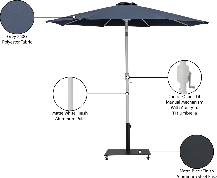 Fiji Water Resistant Fabric And Aluminum Patio Umbrella With Base Set
