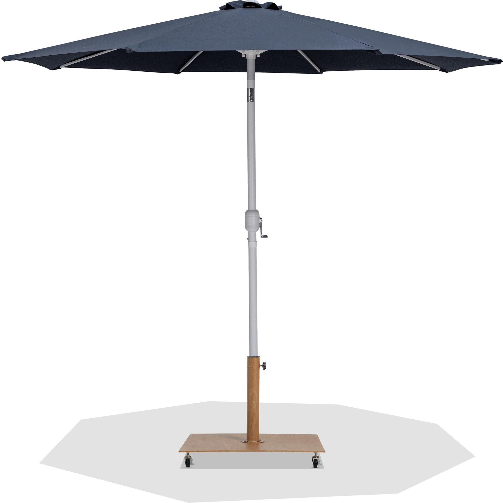 Fiji Water Resistant Fabric And Aluminum Patio Umbrella With Base Set