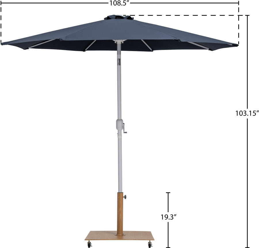 Fiji Water Resistant Fabric And Aluminum Patio Umbrella With Base Set