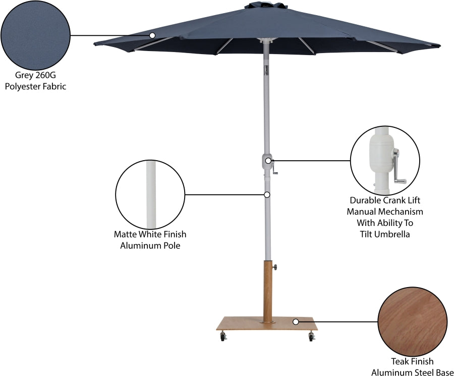 Fiji Water Resistant Fabric And Aluminum Patio Umbrella With Base Set