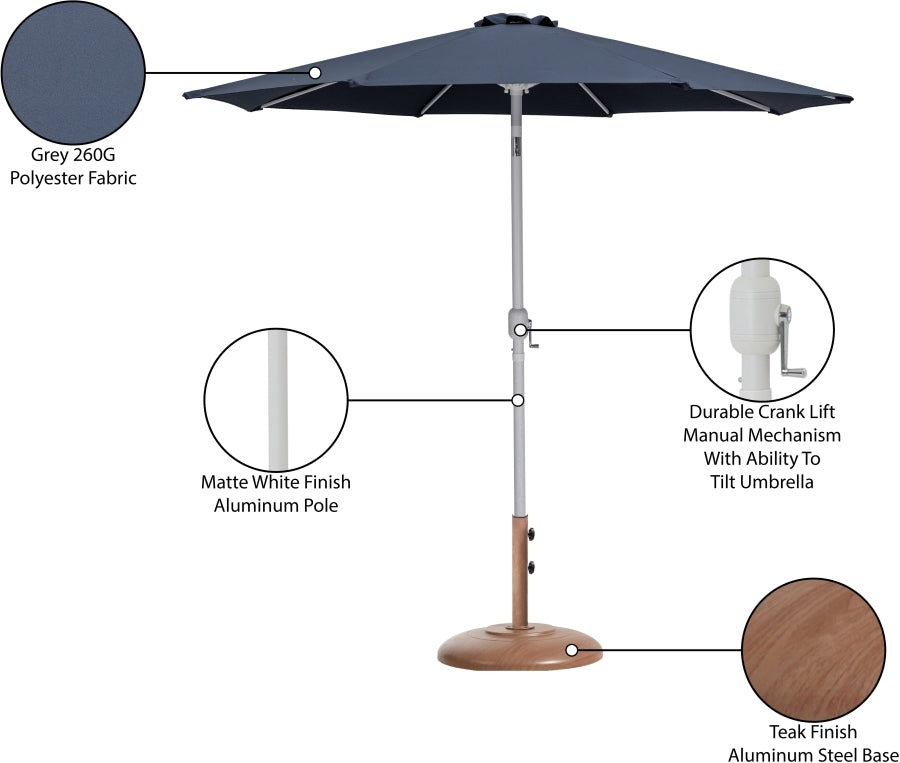 Fiji Water Resistant Fabric And Aluminum Patio Umbrella With Base Set