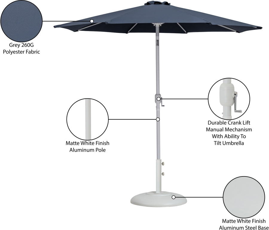 Fiji Water Resistant Fabric And Aluminum Patio Umbrella With Base Set