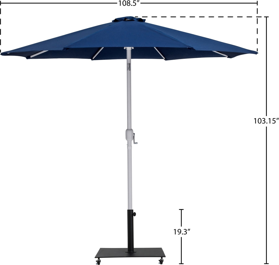 Fiji Water Resistant Fabric And Aluminum Patio Umbrella With Base Set
