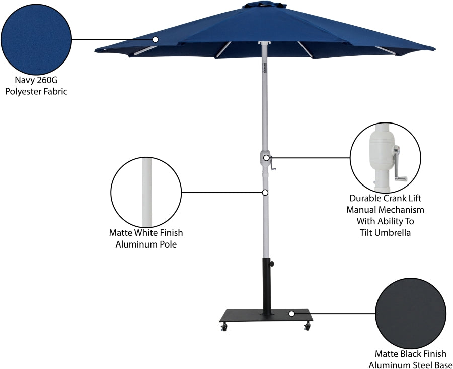 Fiji Water Resistant Fabric And Aluminum Patio Umbrella With Base Set