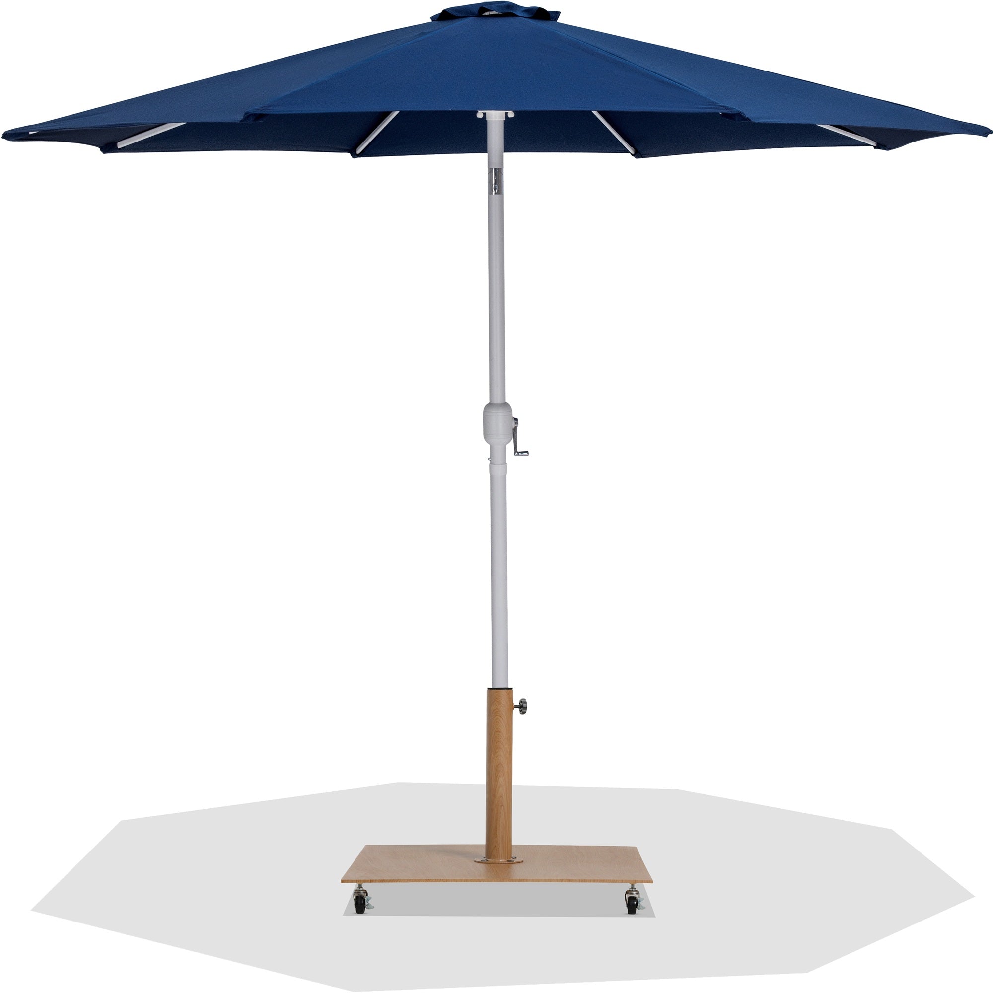 Fiji Water Resistant Fabric And Aluminum Patio Umbrella With Base Set