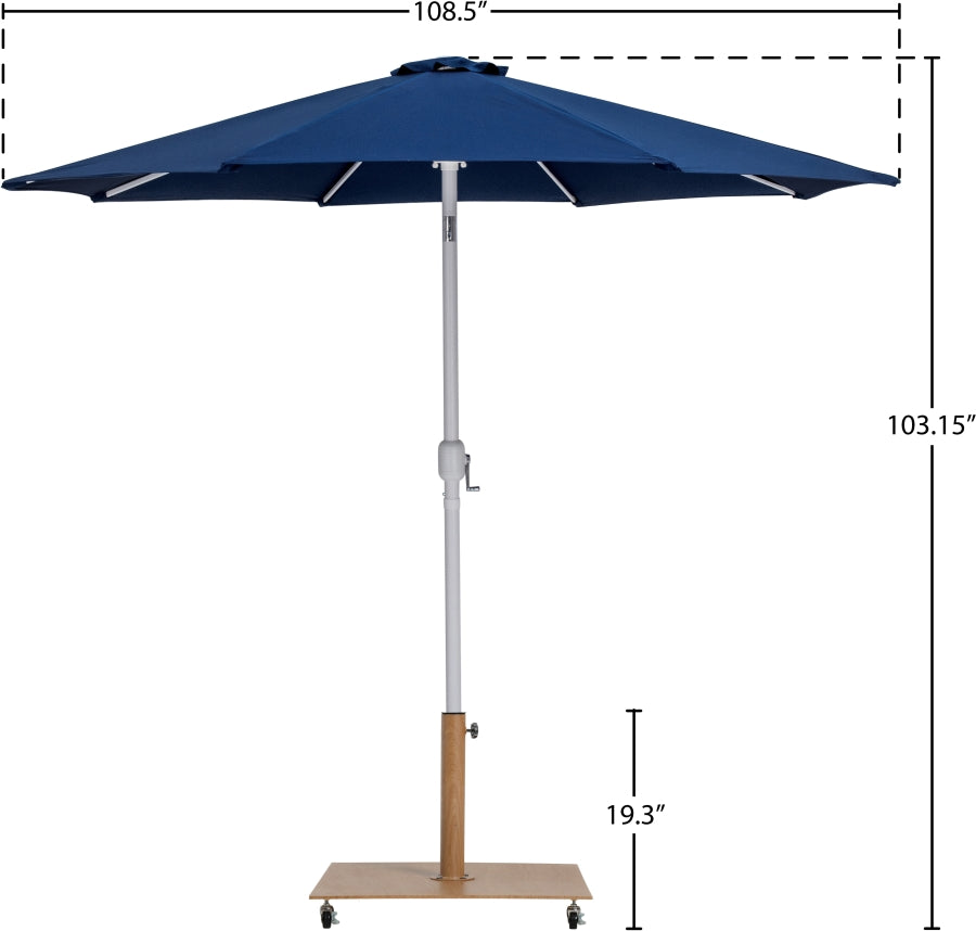 Fiji Water Resistant Fabric And Aluminum Patio Umbrella With Base Set