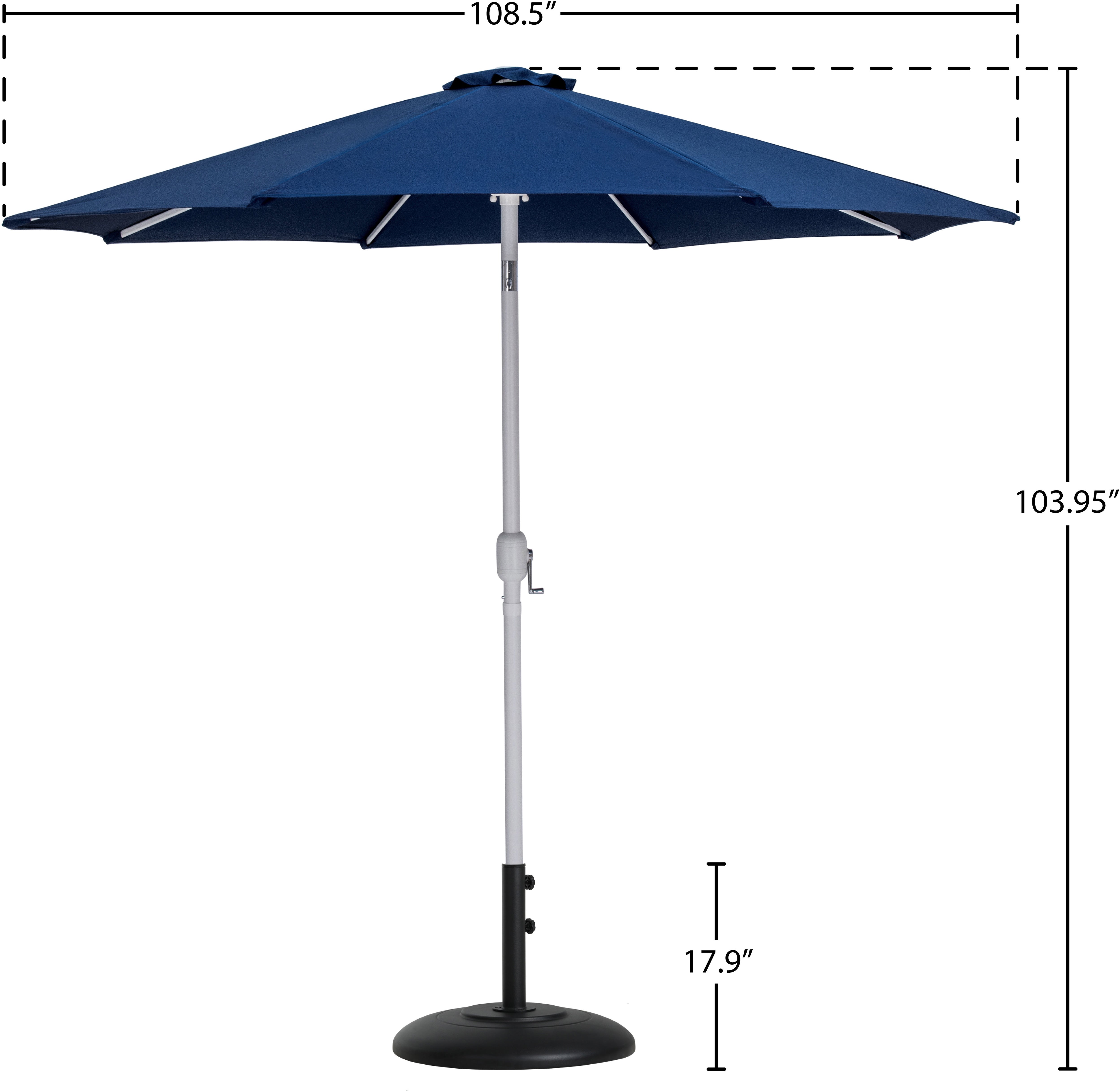 Fiji Water Resistant Fabric And Aluminum Patio Umbrella With Base Set
