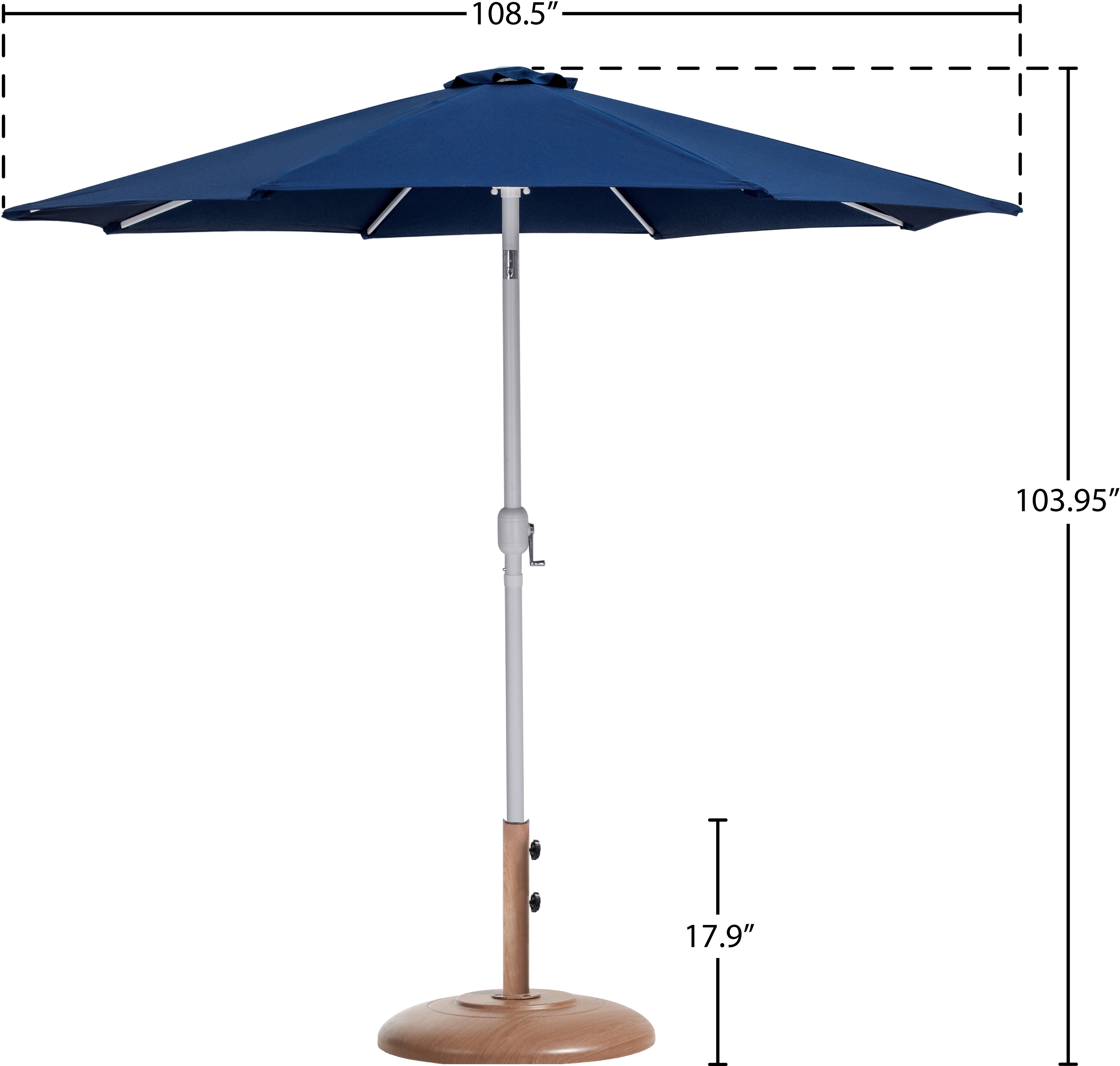 Fiji Water Resistant Fabric And Aluminum Patio Umbrella With Base Set