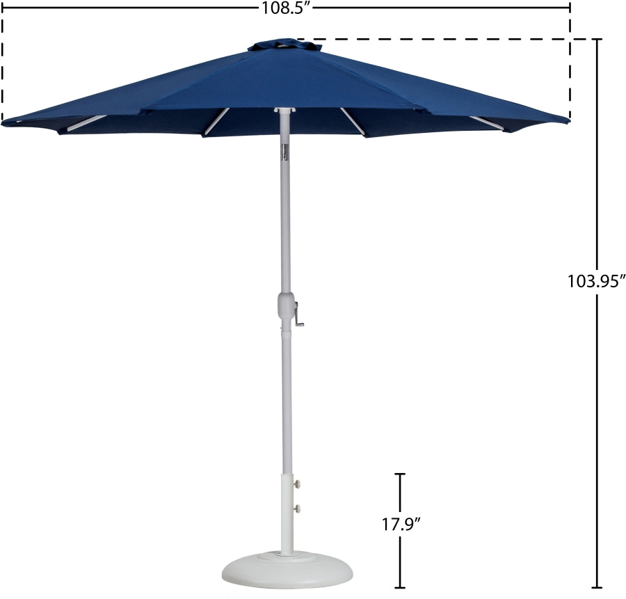 Fiji Water Resistant Fabric And Aluminum Patio Umbrella With Base Set