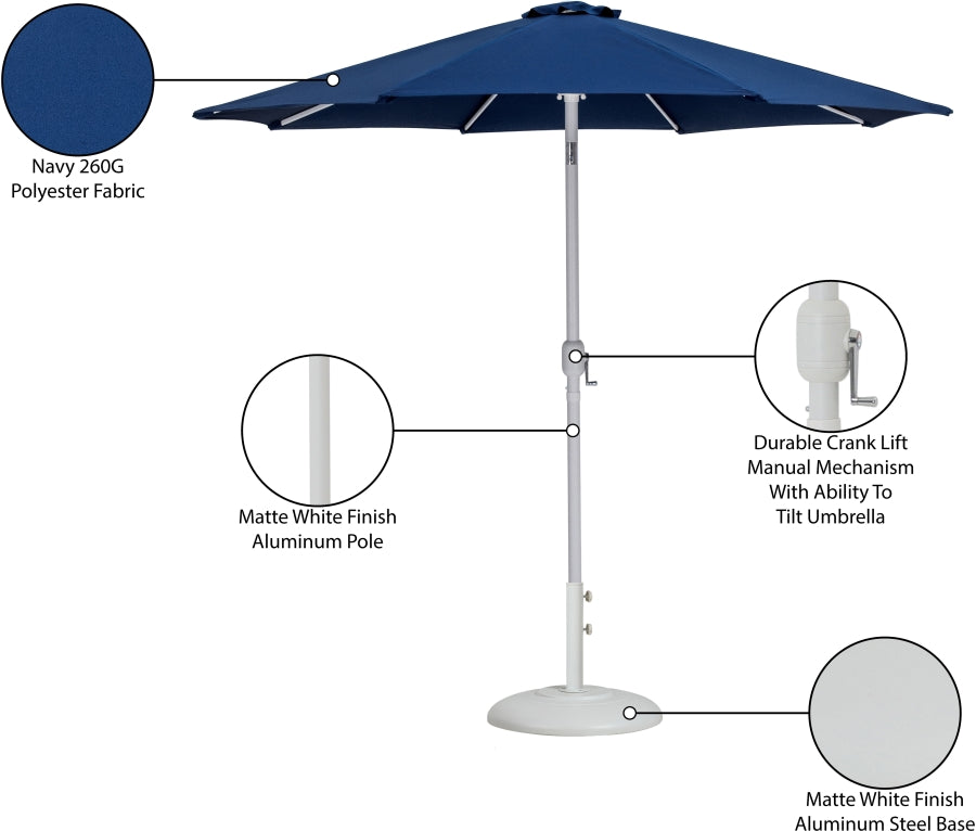 Fiji Water Resistant Fabric And Aluminum Patio Umbrella With Base Set