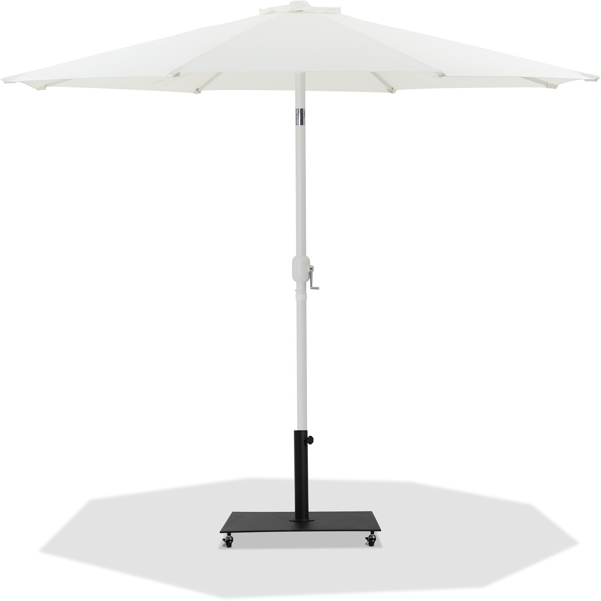 Fiji Water Resistant Fabric And Aluminum Patio Umbrella With Base Set