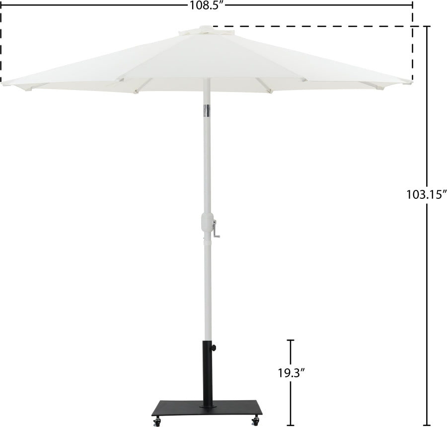 Fiji Water Resistant Fabric And Aluminum Patio Umbrella With Base Set
