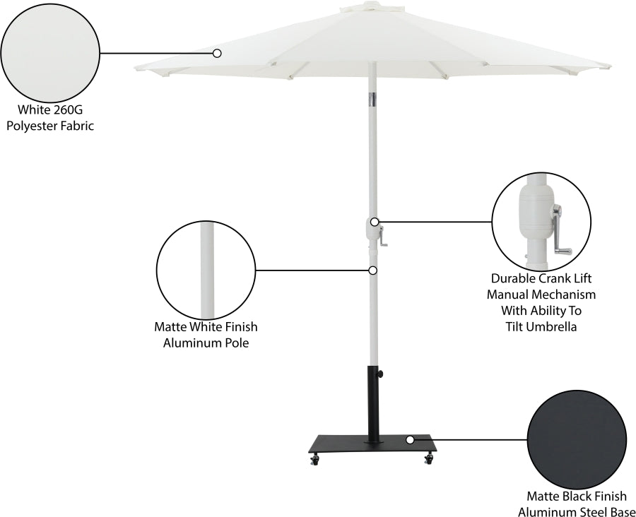 Fiji Water Resistant Fabric And Aluminum Patio Umbrella With Base Set