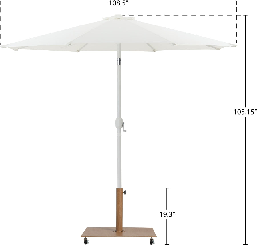 Fiji Water Resistant Fabric And Aluminum Patio Umbrella With Base Set
