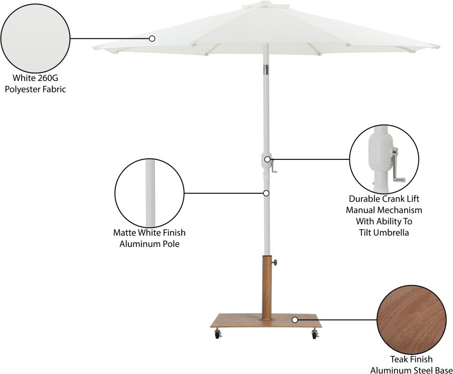 Fiji Water Resistant Fabric And Aluminum Patio Umbrella With Base Set