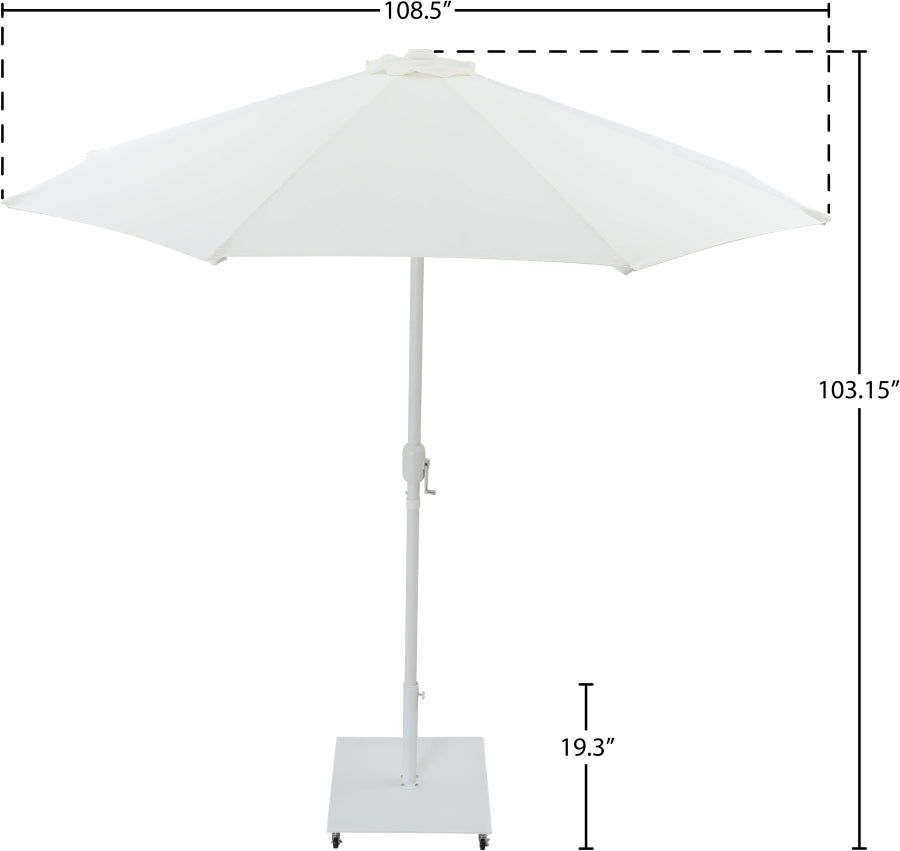 Fiji Water Resistant Fabric And Aluminum Patio Umbrella With Base Set