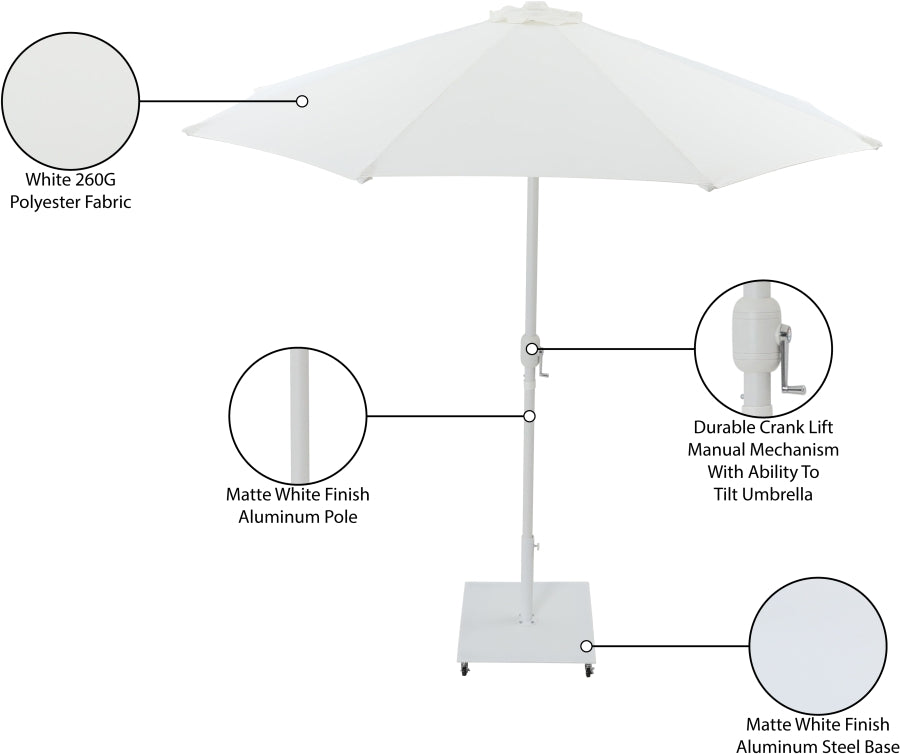 Fiji Water Resistant Fabric And Aluminum Patio Umbrella With Base Set