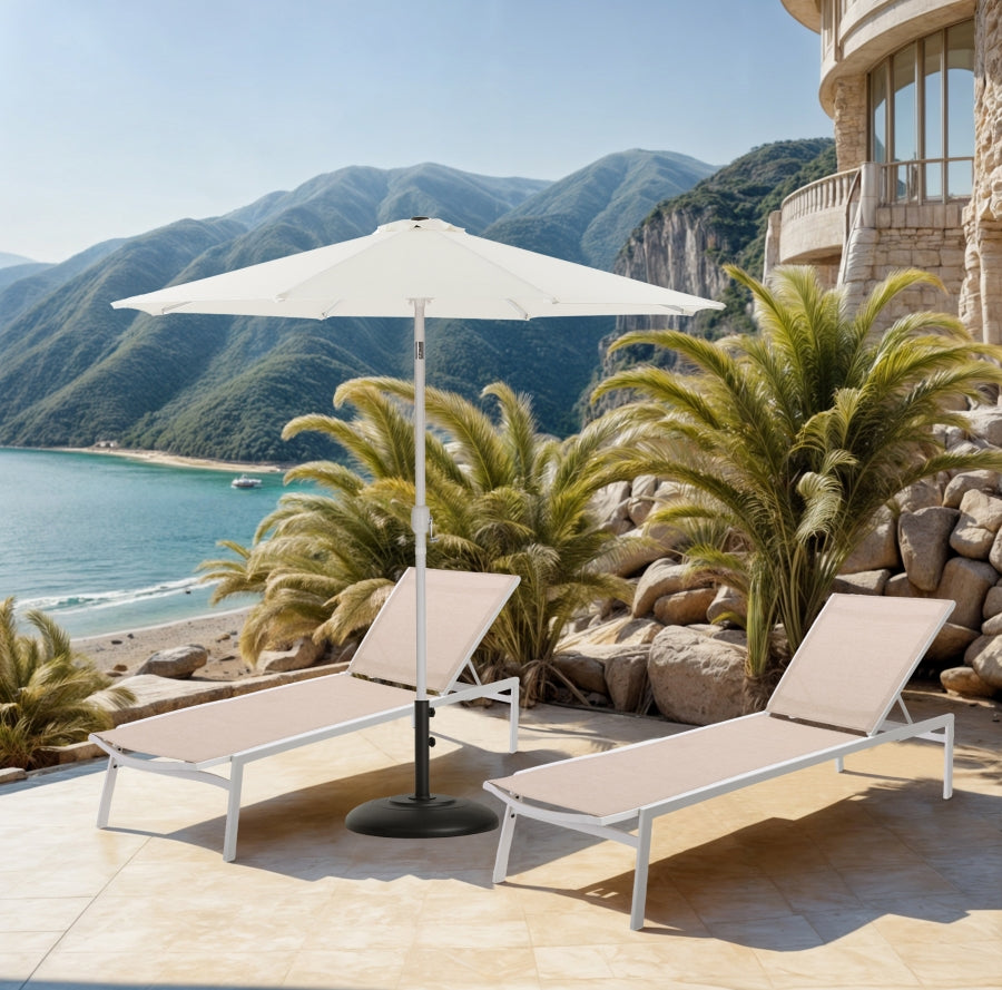 Fiji Water Resistant Fabric And Aluminum Patio Umbrella With Base Set