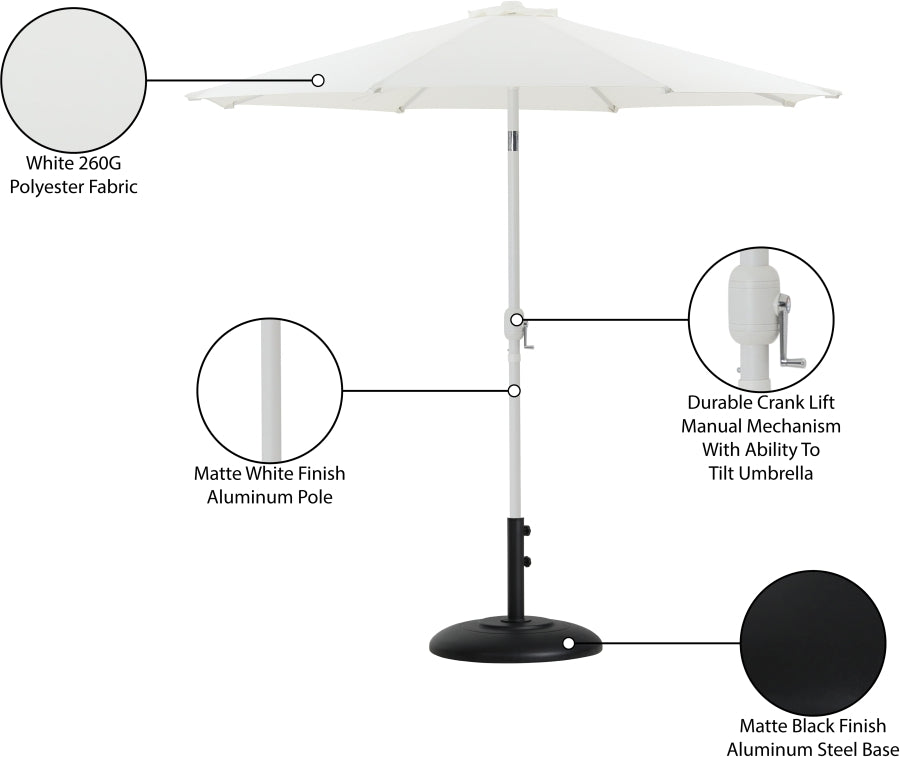 Fiji Water Resistant Fabric And Aluminum Patio Umbrella With Base Set