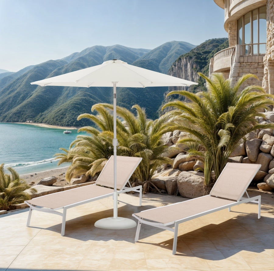 Fiji Water Resistant Fabric And Aluminum Patio Umbrella With Base Set