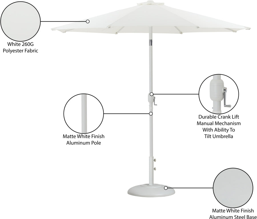 Fiji Water Resistant Fabric And Aluminum Patio Umbrella With Base Set