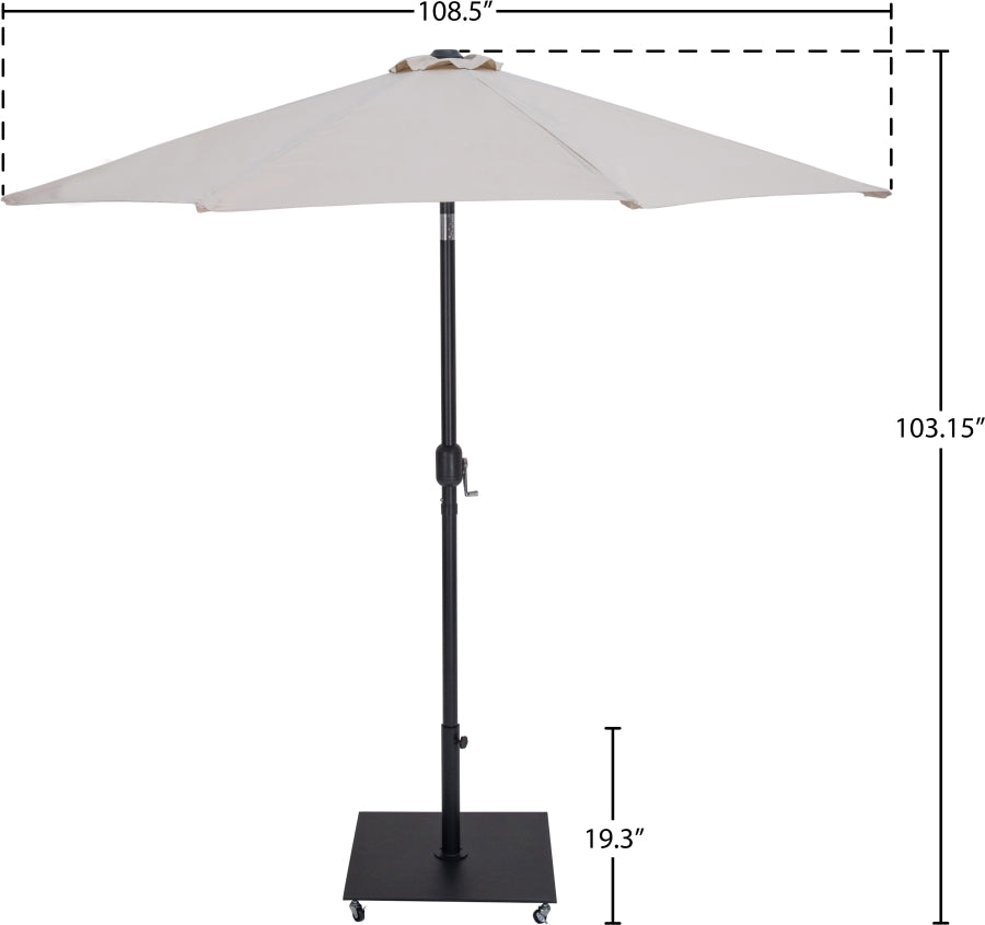 Fiji Water Resistant Fabric And Aluminum Patio Umbrella With Base Set