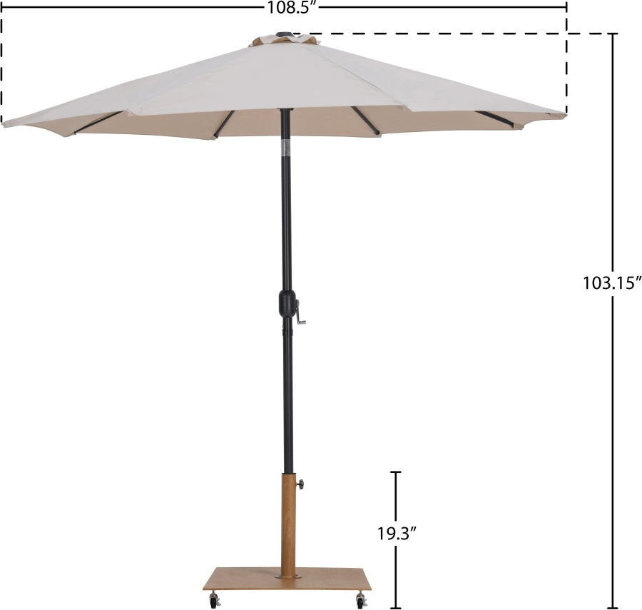 Fiji Water Resistant Fabric And Aluminum Patio Umbrella With Base Set