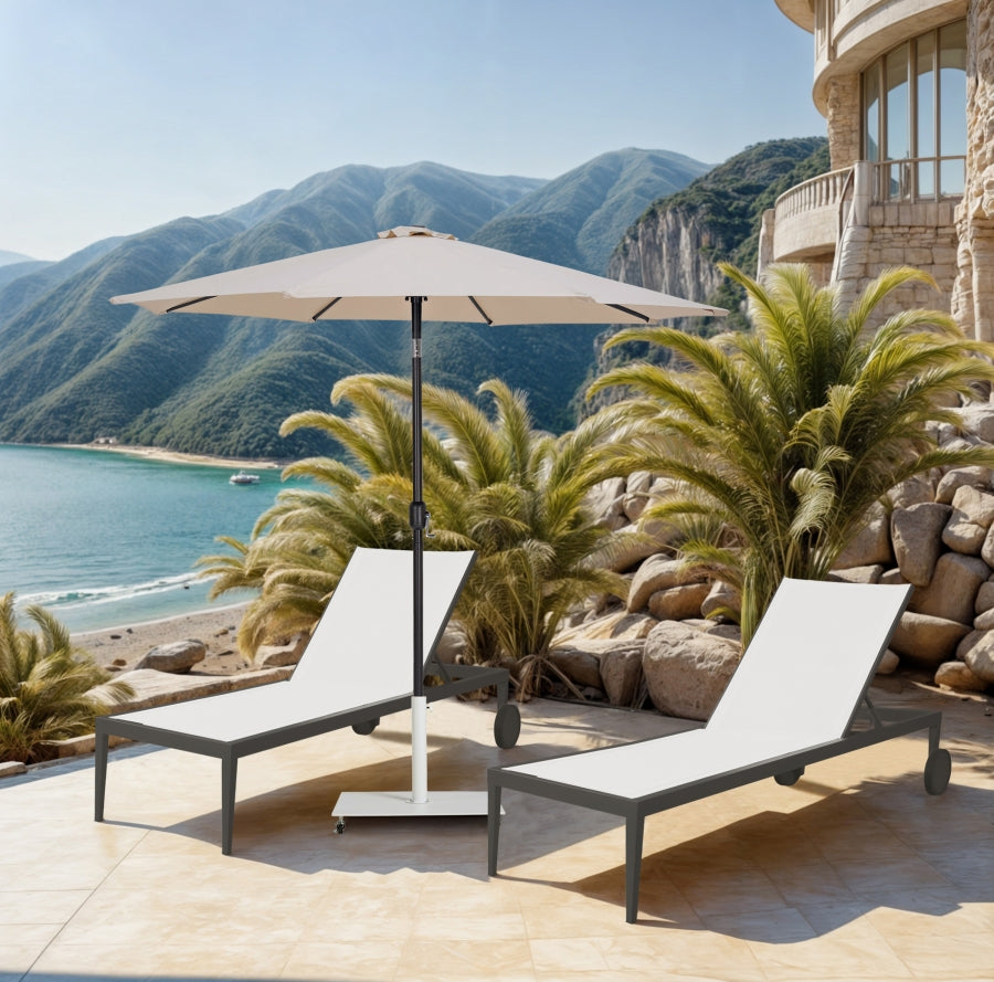 Fiji Water Resistant Fabric And Aluminum Patio Umbrella With Base Set