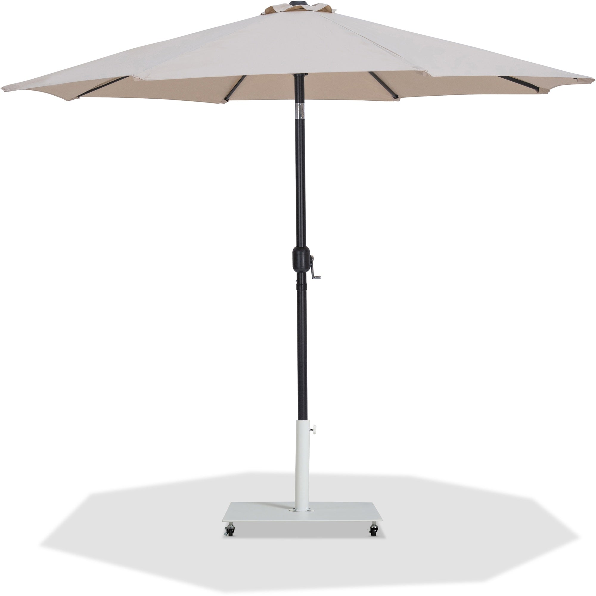 Fiji Water Resistant Fabric And Aluminum Patio Umbrella With Base Set