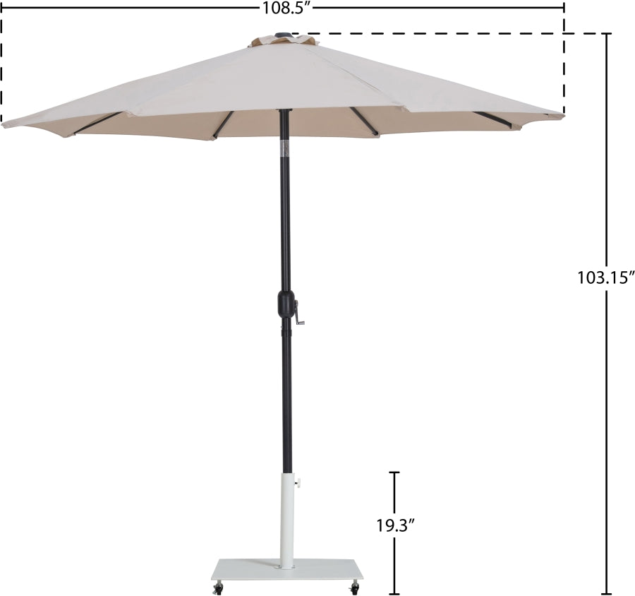 Fiji Water Resistant Fabric And Aluminum Patio Umbrella With Base Set