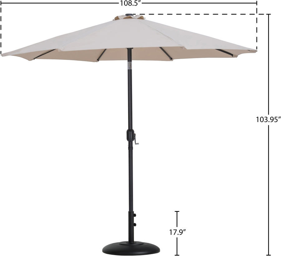 Fiji Water Resistant Fabric And Aluminum Patio Umbrella With Base Set