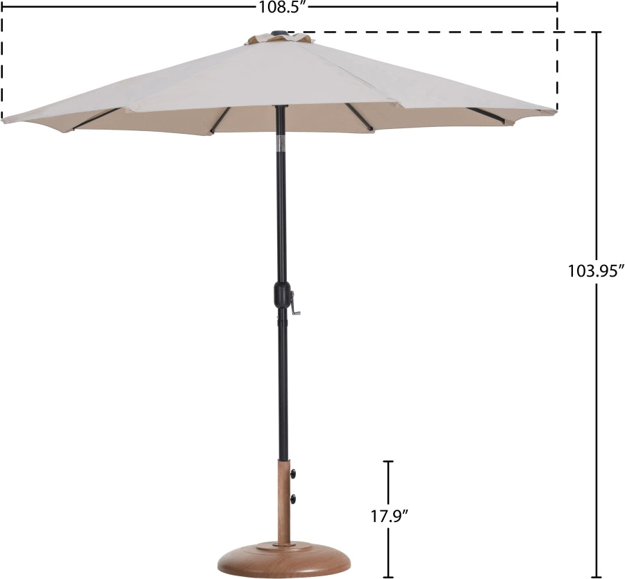 Fiji Water Resistant Fabric And Aluminum Patio Umbrella With Base Set