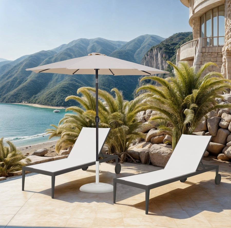 Fiji Water Resistant Fabric And Aluminum Patio Umbrella With Base Set