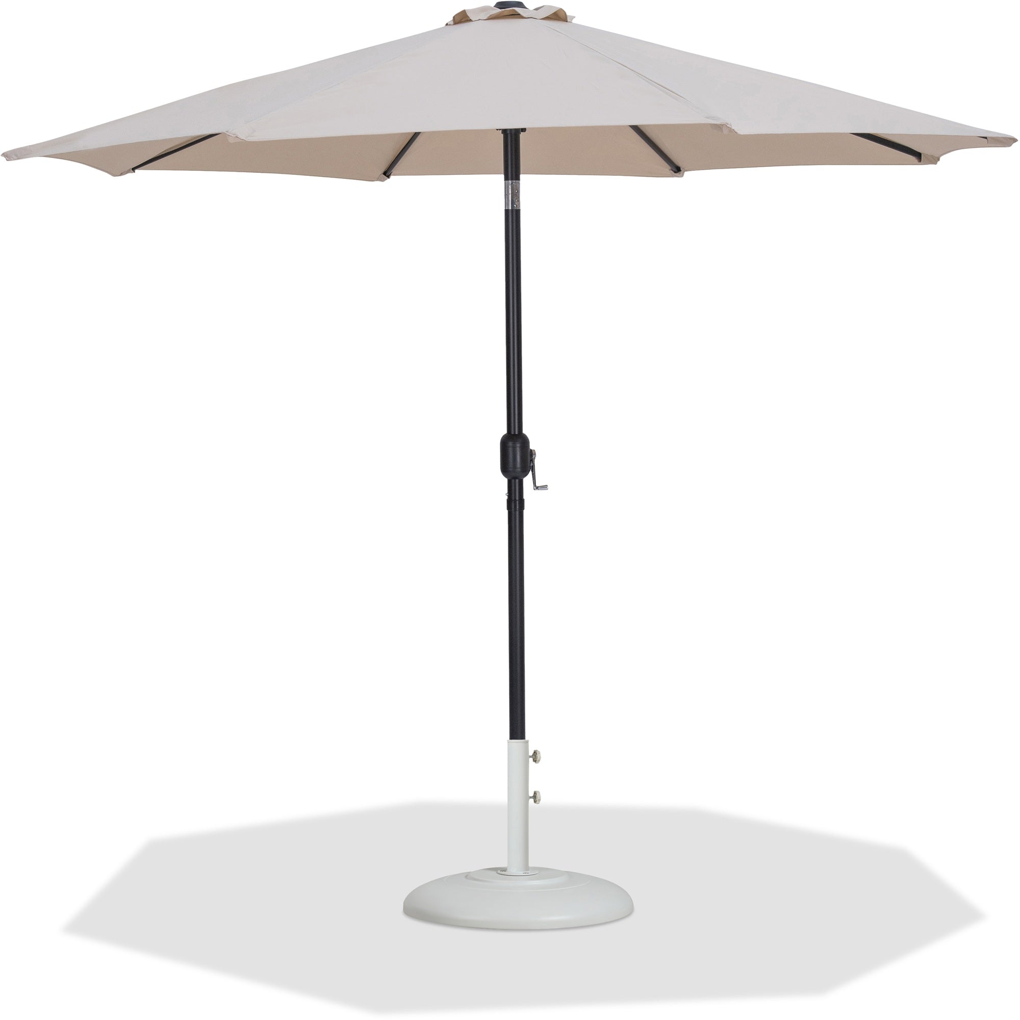 Fiji Water Resistant Fabric And Aluminum Patio Umbrella With Base Set