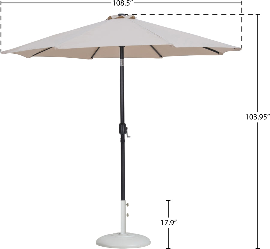 Fiji Water Resistant Fabric And Aluminum Patio Umbrella With Base Set