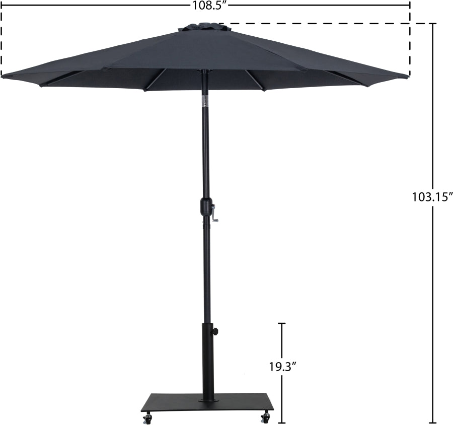 Fiji Water Resistant Fabric And Aluminum Patio Umbrella With Base Set