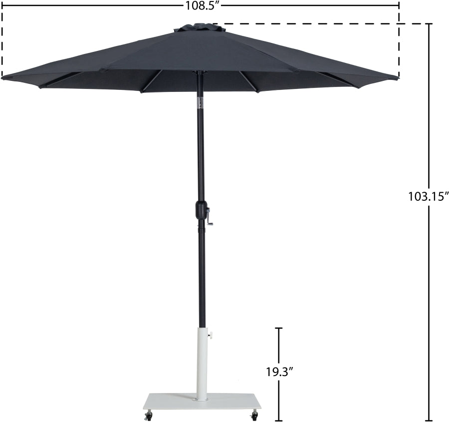 Fiji Water Resistant Fabric And Aluminum Patio Umbrella With Base Set