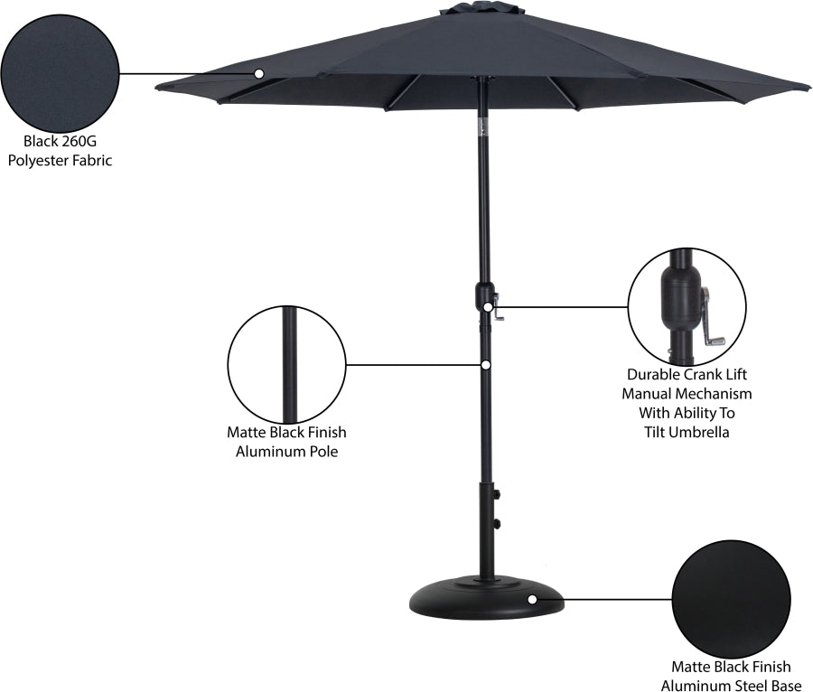 Fiji Water Resistant Fabric And Aluminum Patio Umbrella With Base Set