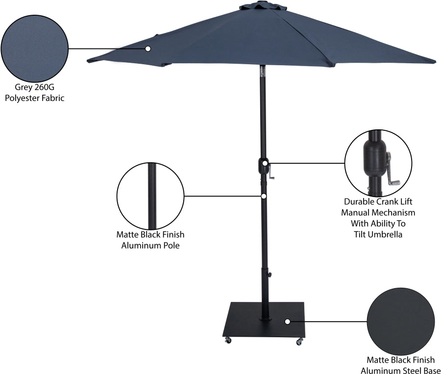 Fiji Water Resistant Fabric And Aluminum Patio Umbrella With Base Set