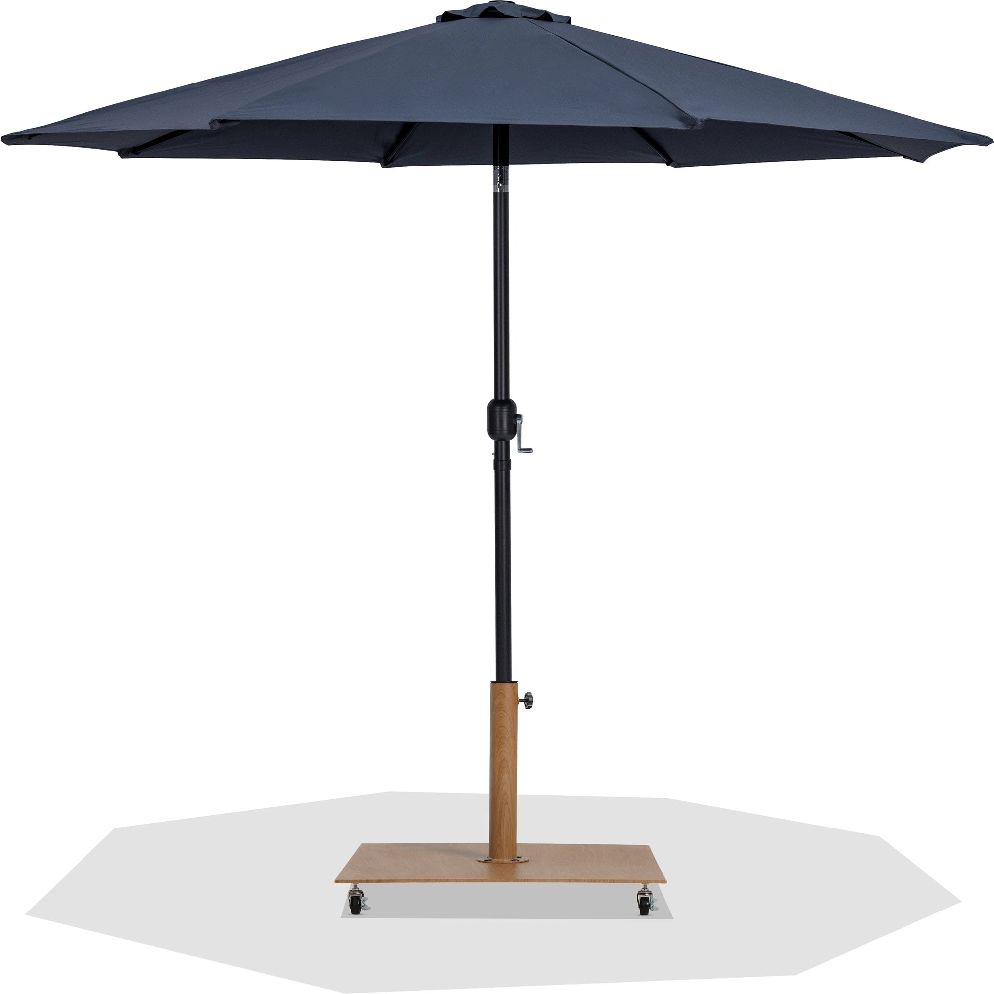 Fiji Water Resistant Fabric And Aluminum Patio Umbrella With Base Set
