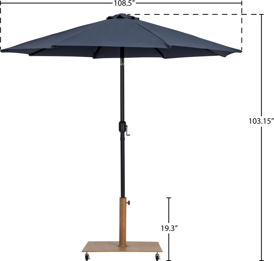 Fiji Water Resistant Fabric And Aluminum Patio Umbrella With Base Set