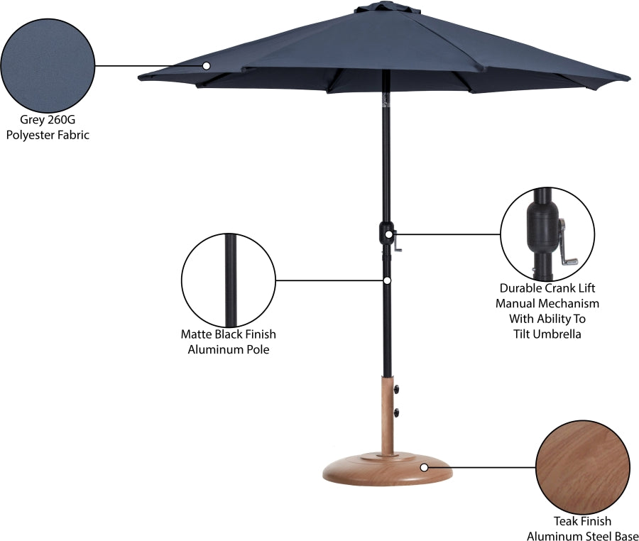 Fiji Water Resistant Fabric And Aluminum Patio Umbrella With Base Set