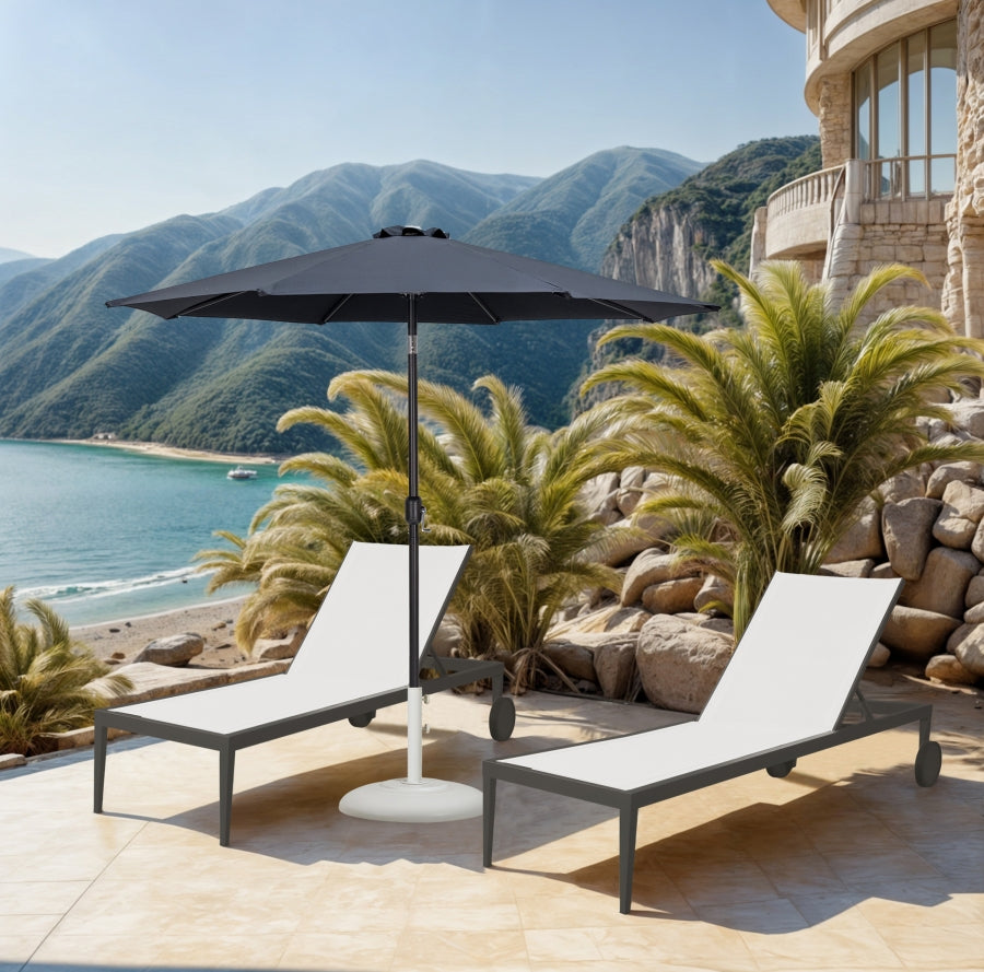 Fiji Water Resistant Fabric And Aluminum Patio Umbrella With Base Set