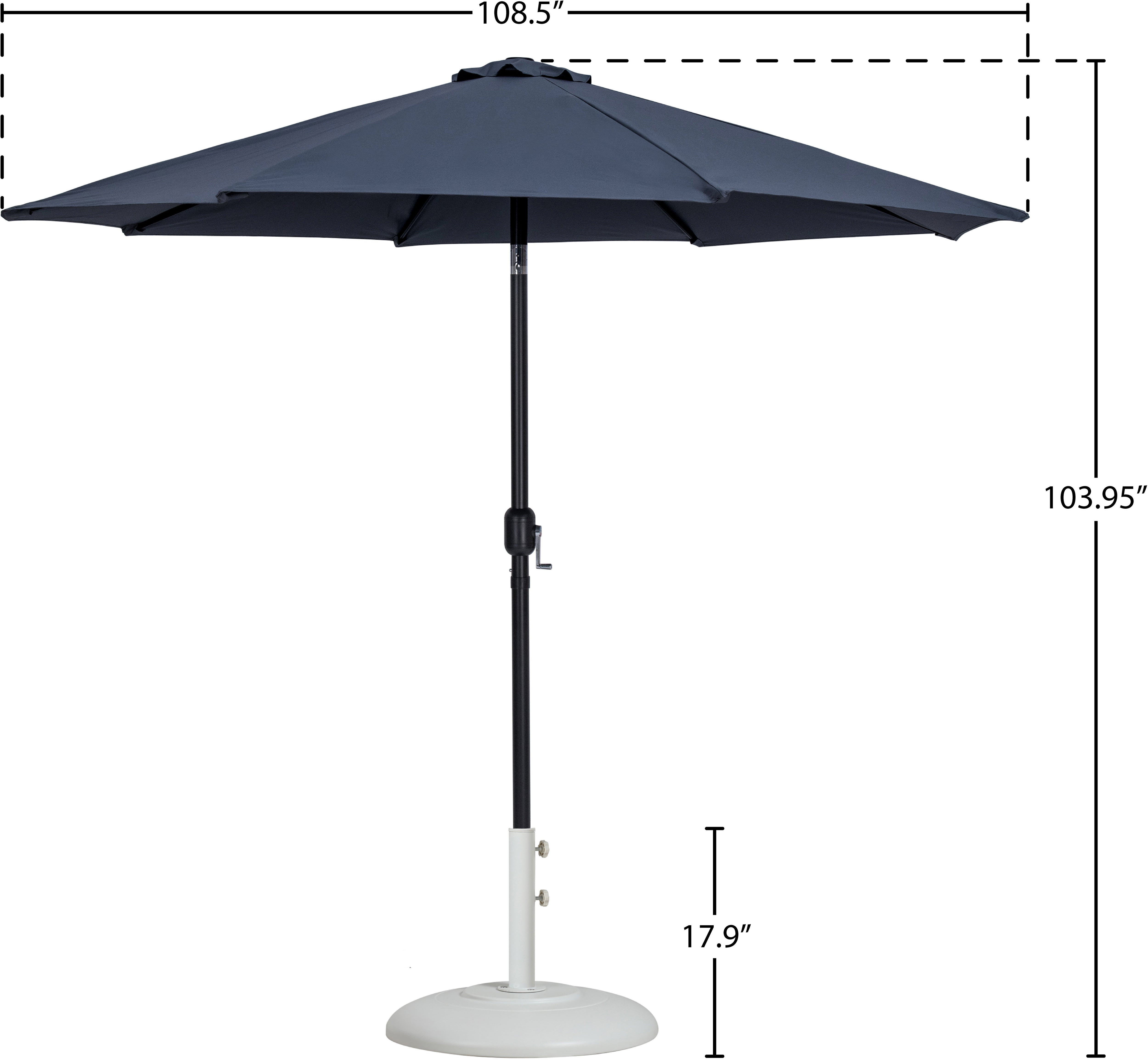 Fiji Water Resistant Fabric And Aluminum Patio Umbrella With Base Set